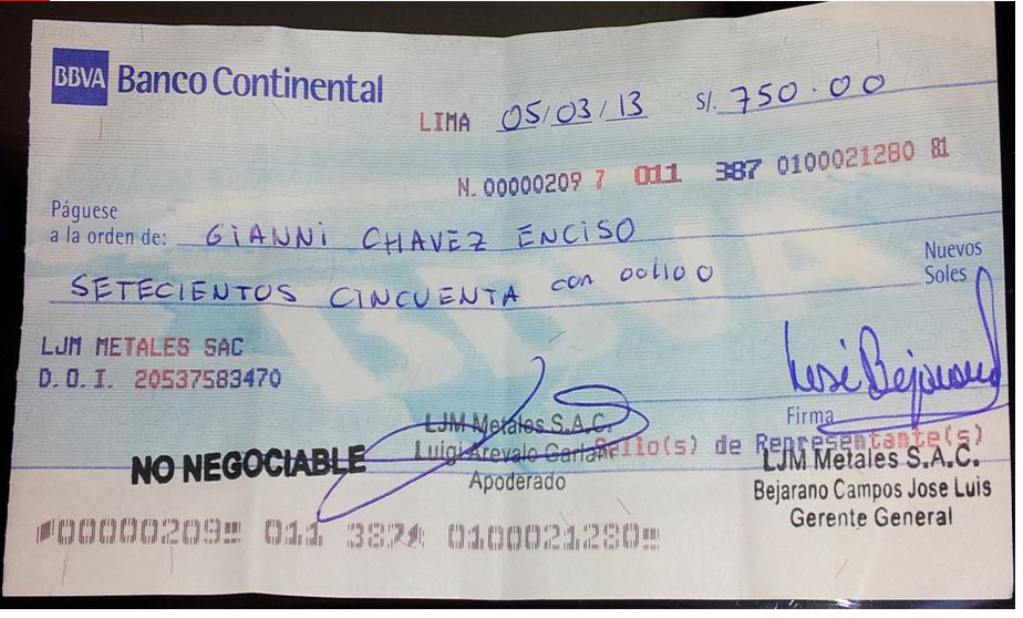 TITULO VALOR – TRANSFERENCIA O CHEQUE DE GERENCIA 